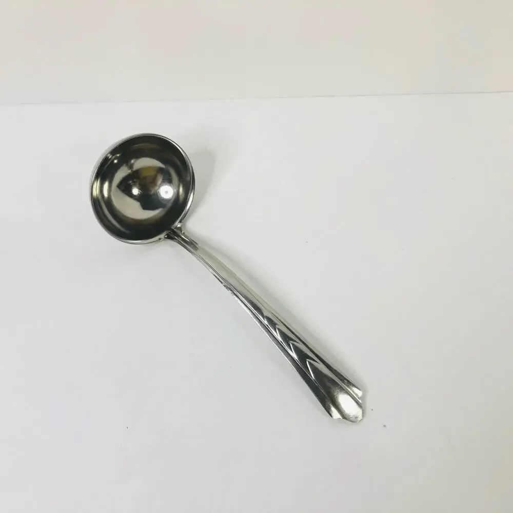 vtg stainless steel art deco‎ design chevron gravy ladle replacement